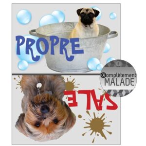Aimant lave vaisselle propre ou sale CHIENS