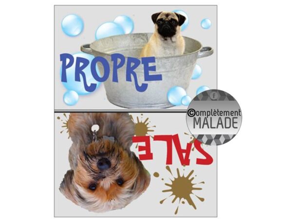 Aimant lave vaisselle propre ou sale CHIENS