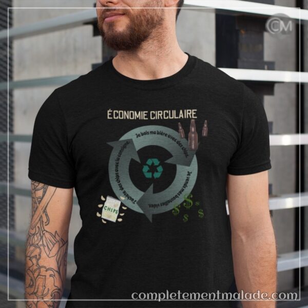 T-shirt Économie Circulaire: Bière, argent, chips